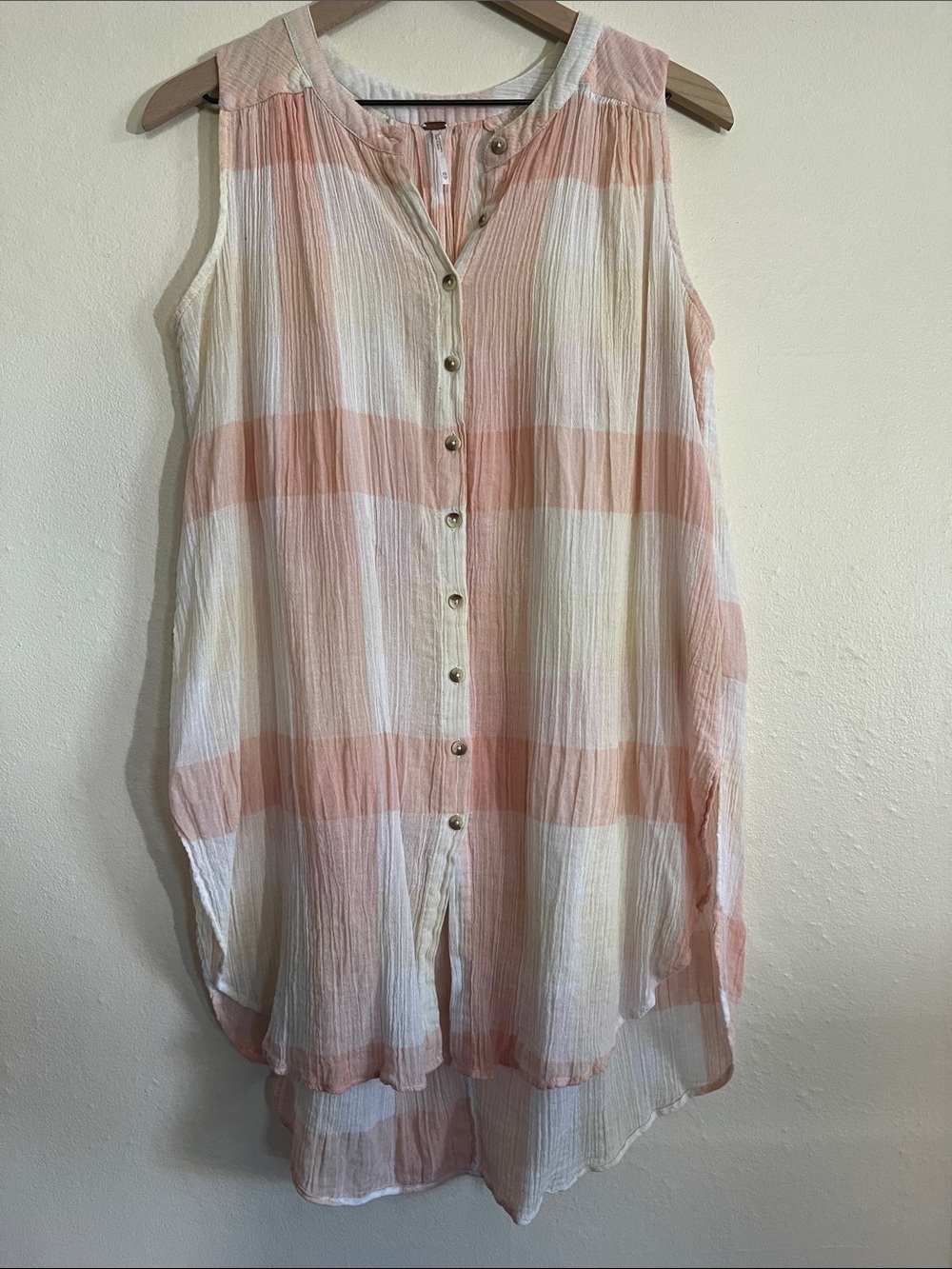 Free People Sleeveless Button-Front Tunic